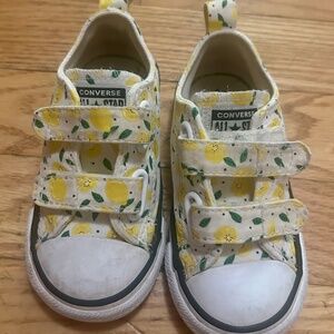 All star converse yellow floral shoes